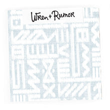 Load image into Gallery viewer, Light blue and white geometric wallpaper with a coastal vibe offered in peel & stick and traditional wallpapers. Wall coverings designed for modern baby nursery, kids bedroom, and playrooms.