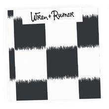 Load image into Gallery viewer, Navy and white ikat checker board wallpaper offered in peel and stick and traditional wallpapers. Perfect for a modern nursery, playroom, or kids bedroom.