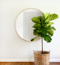 Load image into Gallery viewer, Light blue and white simple horizontal stripe peel and stick wallpaper for modern baby nursery and kids bedroom.