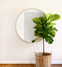 Load image into Gallery viewer, Pink and white simple horizontal stripe peel and stick wallpaper for modern baby nursery and kids bedroom.