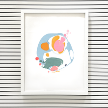 Load image into Gallery viewer, Colorful marbled artwork in bright colors on a white background.
