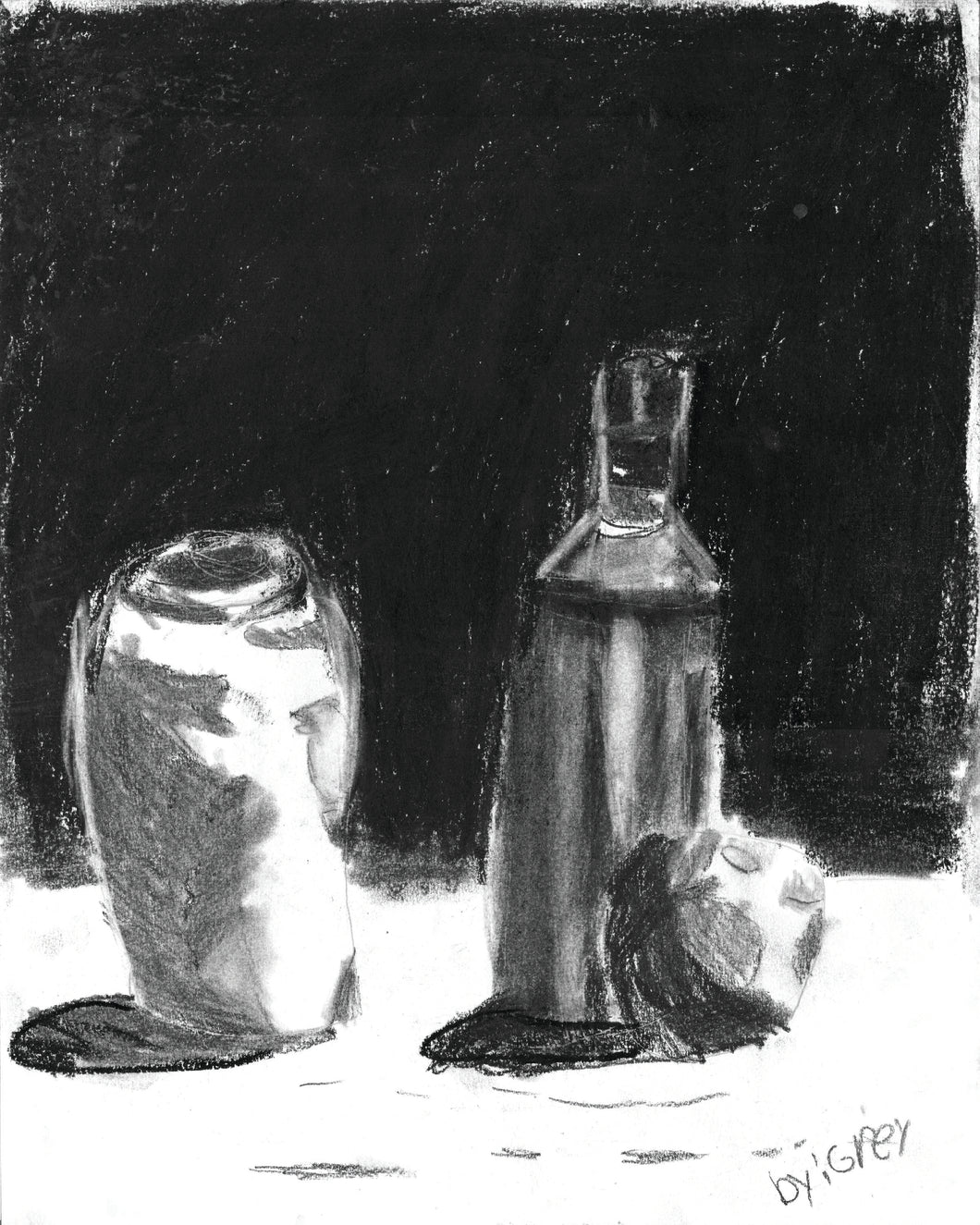 GREY x WREN & RUMOR | Charcoal Still Life Art | Digital Download