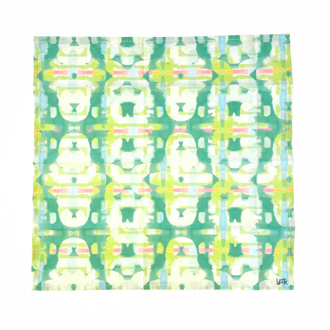 FINN | Green Painted Scarf | Cotton Handkerchief | Fashion Scarf