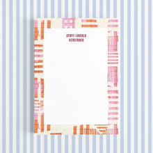 Load image into Gallery viewer, Notebook cover with colorful striped design and &#39;STUFF I SHOULD REMEMBER&#39; text on a blue and white striped background.
