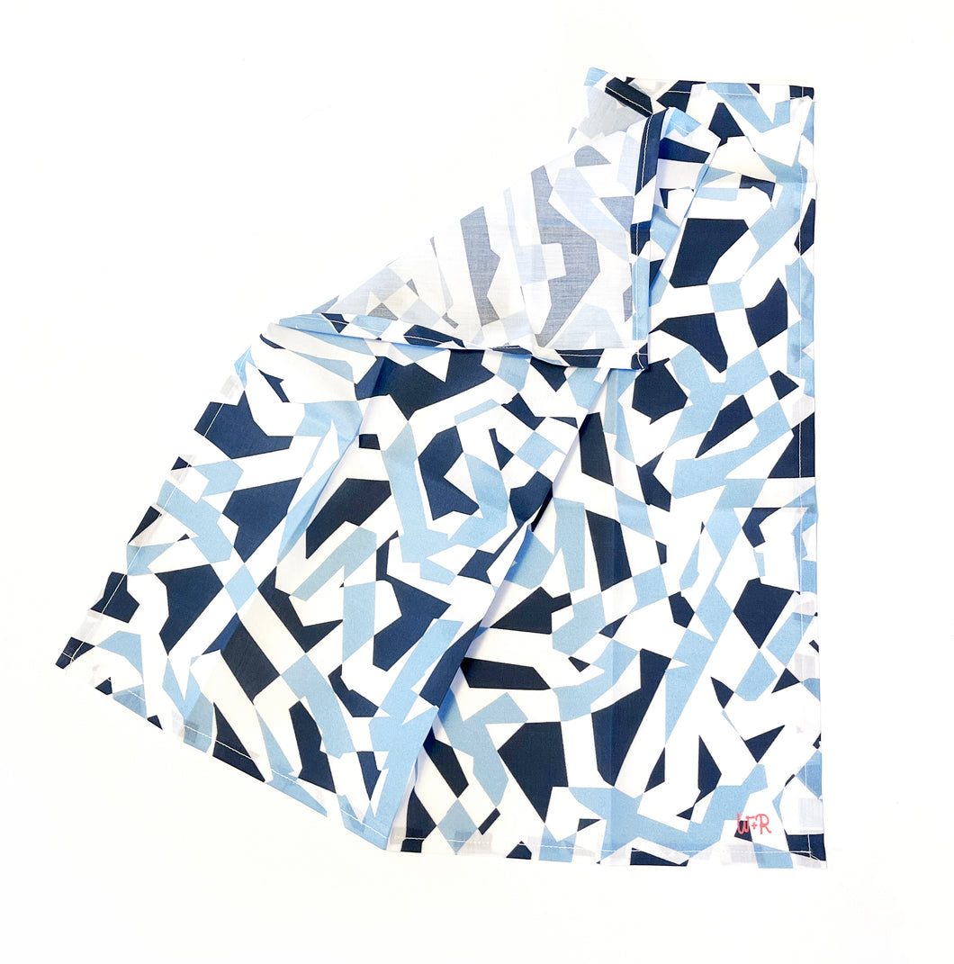 OLIVER | Blue Ribbon Scarf | Cotton Handkerchief | Fashion Scarf