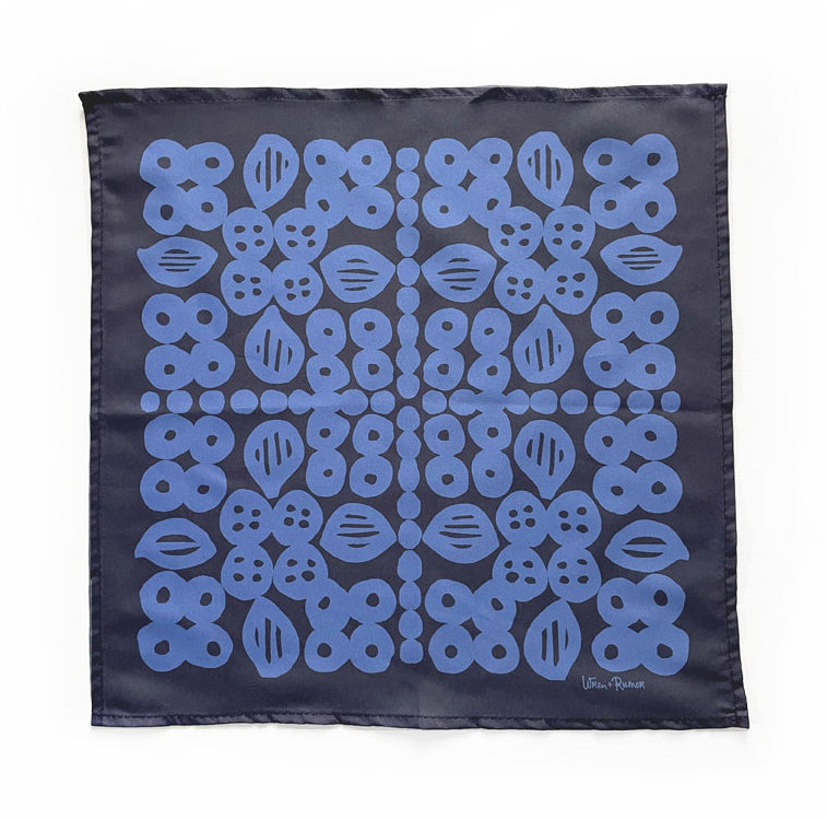 WHITNEY | Geometric Blue Scarf | Cotton Handkerchief | Fashion Scarf