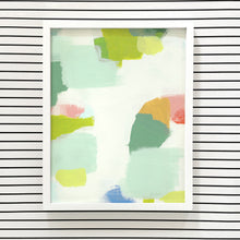 Load image into Gallery viewer, Colorful printable artwork for a girls room. Modern abstract artwork with pink, blue and greens. Perfect for newborn nursery.
