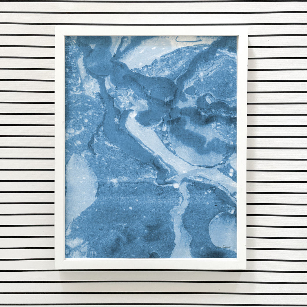 Blue marble digital artwork for nursery. Digital download art prints for kids. Modern abstract marbling print in blue. 