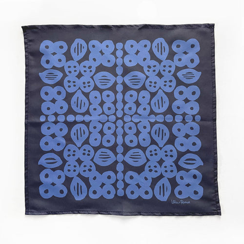 Navy blue vintage inspired scarf design. 