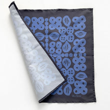 Load image into Gallery viewer, Navy blue vintage inspired scarf design. 
