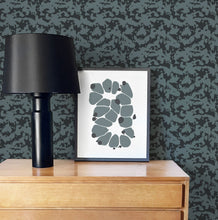 Load image into Gallery viewer, Navy and green modern camo peel and stick wallpaper for baby nursery and kids bedroom.
