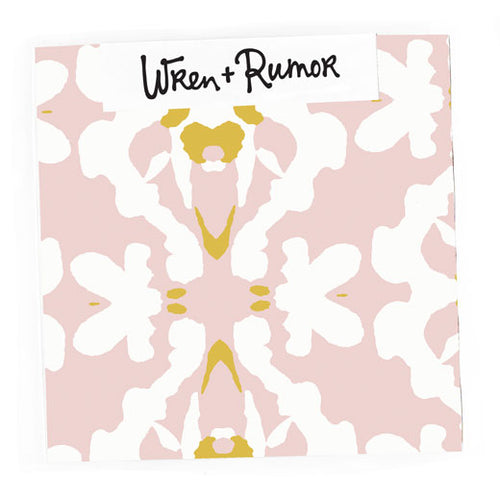 Popular Pink and Yellow Abstract Peel and Stick Wallpaper. Wallpaper available in blue, yellow, green, navy, and mint colors.